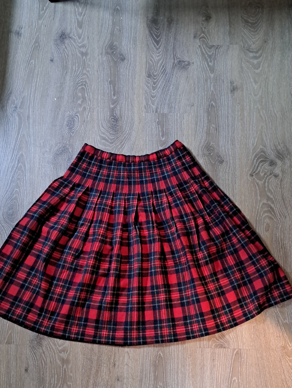 Vintage Pendleton Royal Stewart Tartan Wool Pleated Skirt Size 16 Petite Made US